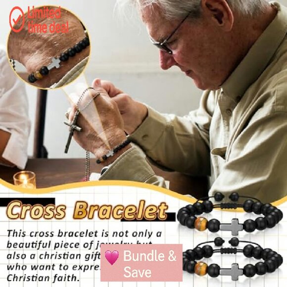 12-Pack Christian Cross Stretch Bracelets with Inspirational Cards - Picture 6 of 7